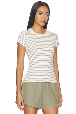 Leset camiseta de corte entallado a rayas N/Ando en color blanco