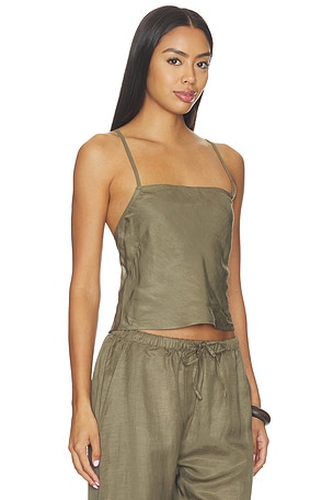 LESET Daniel Square Neck Tank in Taupe