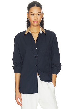Yoshi Contrast Classic Button Down Top LESET