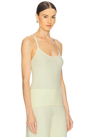 LESET Pointelle Classic Tank Top in Lemon