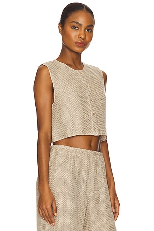 LESET Stella Crewneck Vest Top in Grey