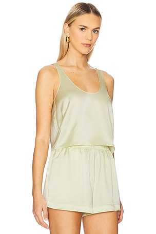 LESET Barb Scoop Tank Top in Lemon