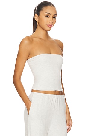 LESET Lauren Bandeau Top in Grey