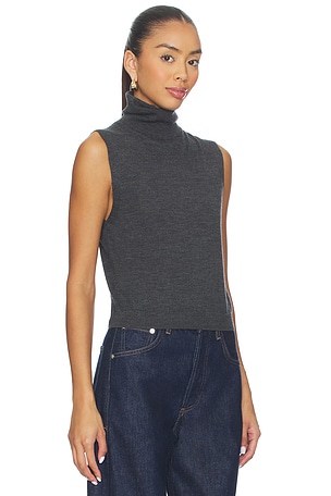 LESET James Sleeveless Turtleneck in Grey