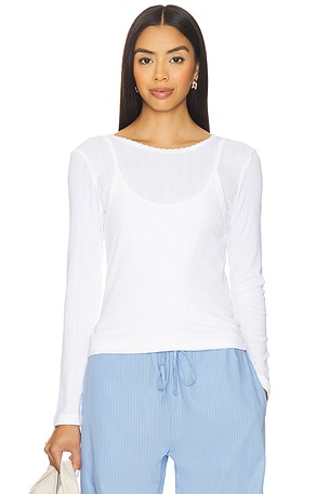 Pointelle Layered Long Sleeve Top LESET