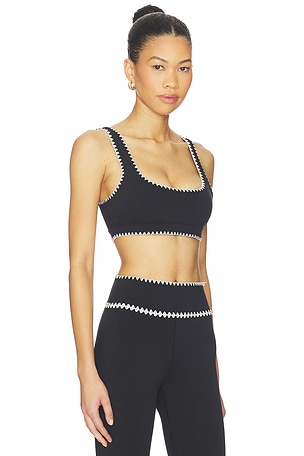 LSPACE Heartbreaker Sports Bra in Black,White