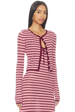 LSPACE Rosalie Cardigan in Pink,Burgundy