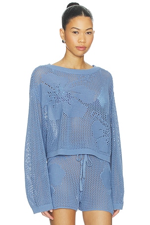 LSPACE Island Time Sweater in Blue. Size S. Also