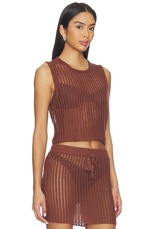 Lspace top corto sander en color marrón