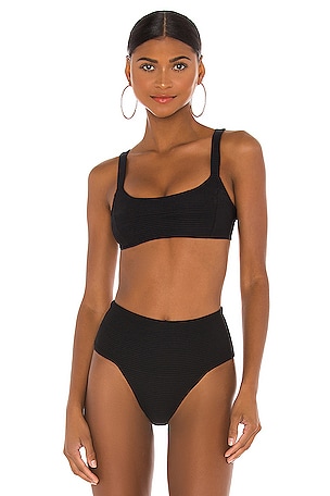 ARO Swim X Madelyn Cline Tilley Bikini Top in Onyx
