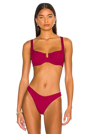 【美品】bibiy CAMELLIA TOP LSPACE Camellia Bikini Top in Cabernet | REVOLVE