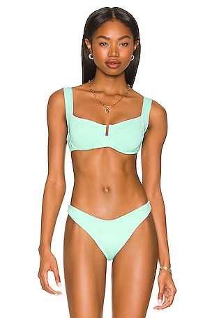 LSPACE Camellia Bikini Top in Bright Teal | REVOLVE