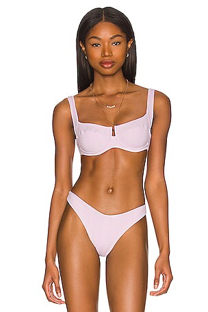 【美品】bibiy CAMELLIA TOP LSPACE Camellia Bikini Top in Cabernet | REVOLVE