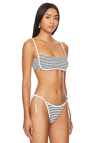 LSPACE Hazel Bikini Top in Black & White
