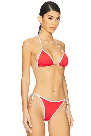 LSPACE Lotus Bikini Top in Coral
