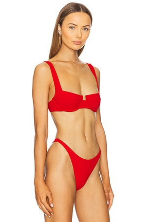 LSPACE Mako Bikini Top in Red