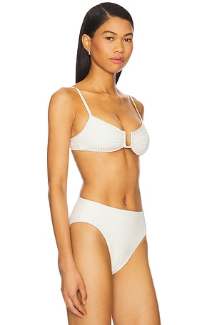 LSPACE Eco Ocean Rib Peyton Bikini Top in Cream