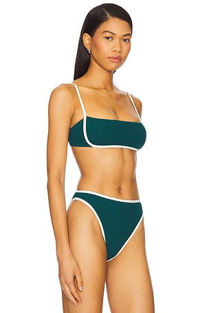 LSPACE Hazel Bikini Top in Dark Green