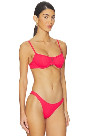 LSPACE Ribbed Hunter Top in Red