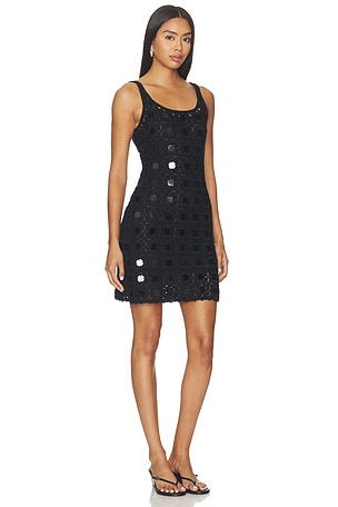 Le Superbe Gypset Crochet Mirrored Dress in Black