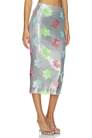 Le Superbe Moderne Maui Liza Skirt in Metallic Silver