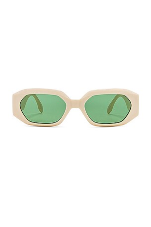 Le Specs | Slaptrash Sunglasses in Ivory & Emerald Mono Shop Le Specs Slaptrash Sunglasses In Ivory/emerald Mono  main image 3
