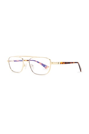 Le Specs Le Mimi Blue Light Eyeglasses in Metallic Gold