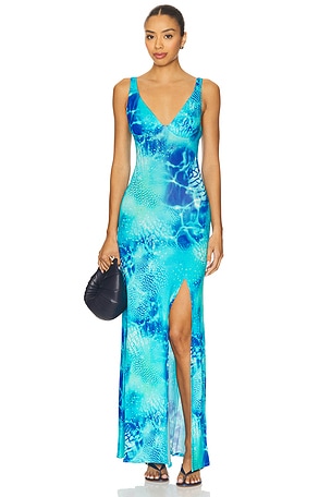 Plunge Long Dress Luli Fama