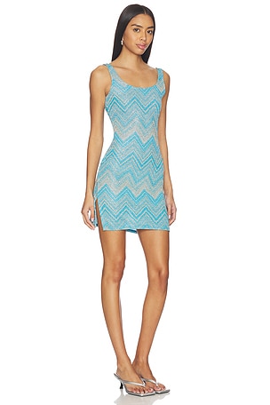 Luli Fama Bodycon Tank Mini Dress in Baby Blue