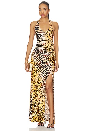 Tigressa Ring Halter Long Dress Luli Fama
