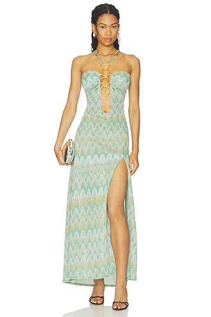 x REVOLVE Lucid Waters Halter Ring Long Dress Luli Fama