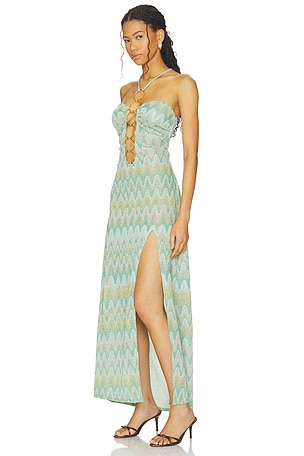 Luli Fama x REVOLVE Lucid Waters Halter Ring Long Dress in Multi