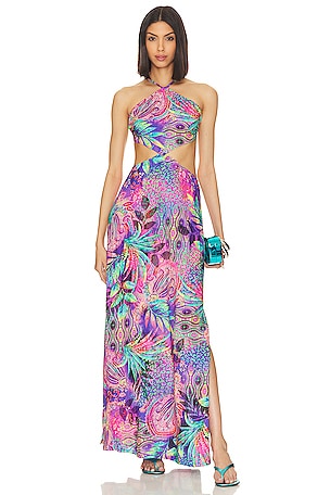 Luli Fama Cut Out Maxi Dress in Jungle Fever | REVOLVE Luli Fama Cut Out Maxi Dress in Jungle Fever | REVOLVE