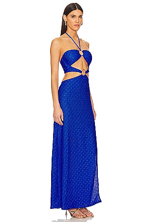 Luli Fama Brilla Double Loop Long Dress in Blue