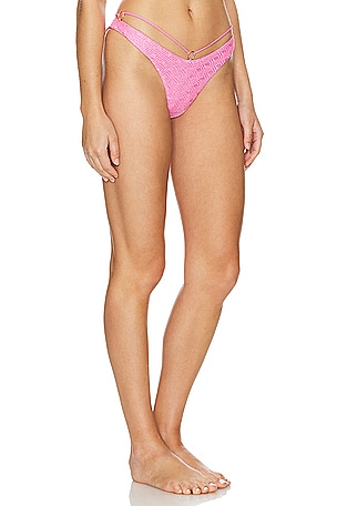 Luli Fama Brilla Strappy Loop Brazilian Scrunch Bottom in Pink