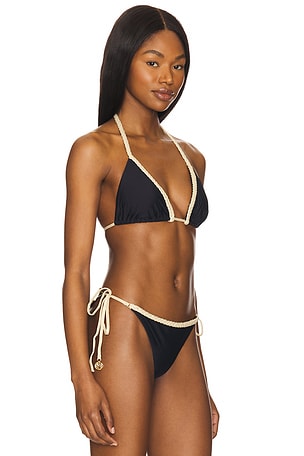 Luli Fama Braided Triangle Top in Black