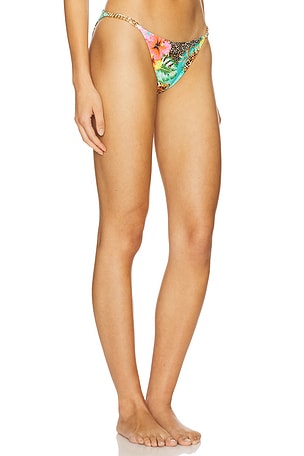 Luli Fama Chain Sides Full Back Bikini Bottom in Mint
