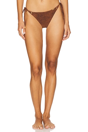 Seamless Ruched Back Brazilian Tie Bikini Bottom Luli Fama