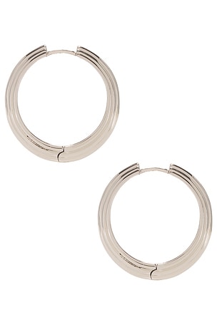 Luv AJ Cleo Hoops in Metallic Silver