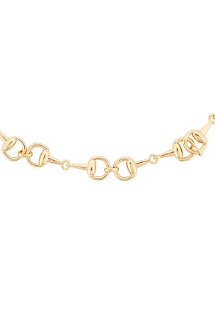 Luv AJ The Horsebit Necklace in Metallic Gold