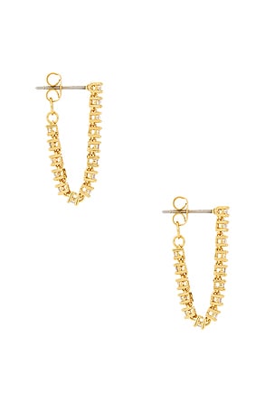 Luv AJ Ballier Chain Studs in Metallic Gold