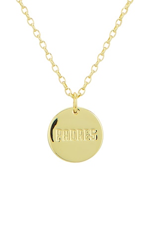Luv AJ Mlb Padres Logo Round Coin Necklace in Metallic Gold