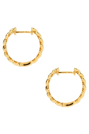 Luv AJ The Mini Snake Chain Hoops in Metallic Gold