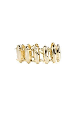 Luv AJ Milan Bead Stud Bracelet in Metallic Gold