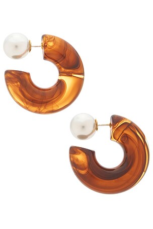 Luv AJ The Tortoise Noemi Hoop Earrings in Brown