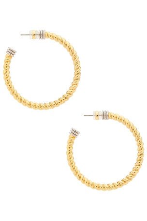Luv AJ The Xl Sierra Rope Hoops Eaarring in Metallic Gold