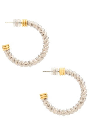 Luv AJ The Sierra Rope Hoops in Metallic Silver,Metallic Gold