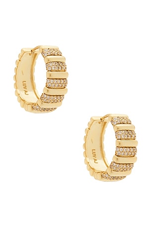 The Pave Marbella Ridged Hoops Luv AJ