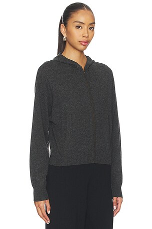 Lisa Yang Ilie Zip Hooded Sweater in Charcoal