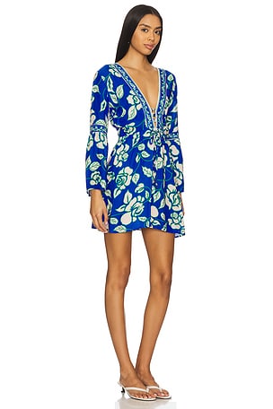 Maaji Cobalt Flora Agnes Mini Dress in Blue